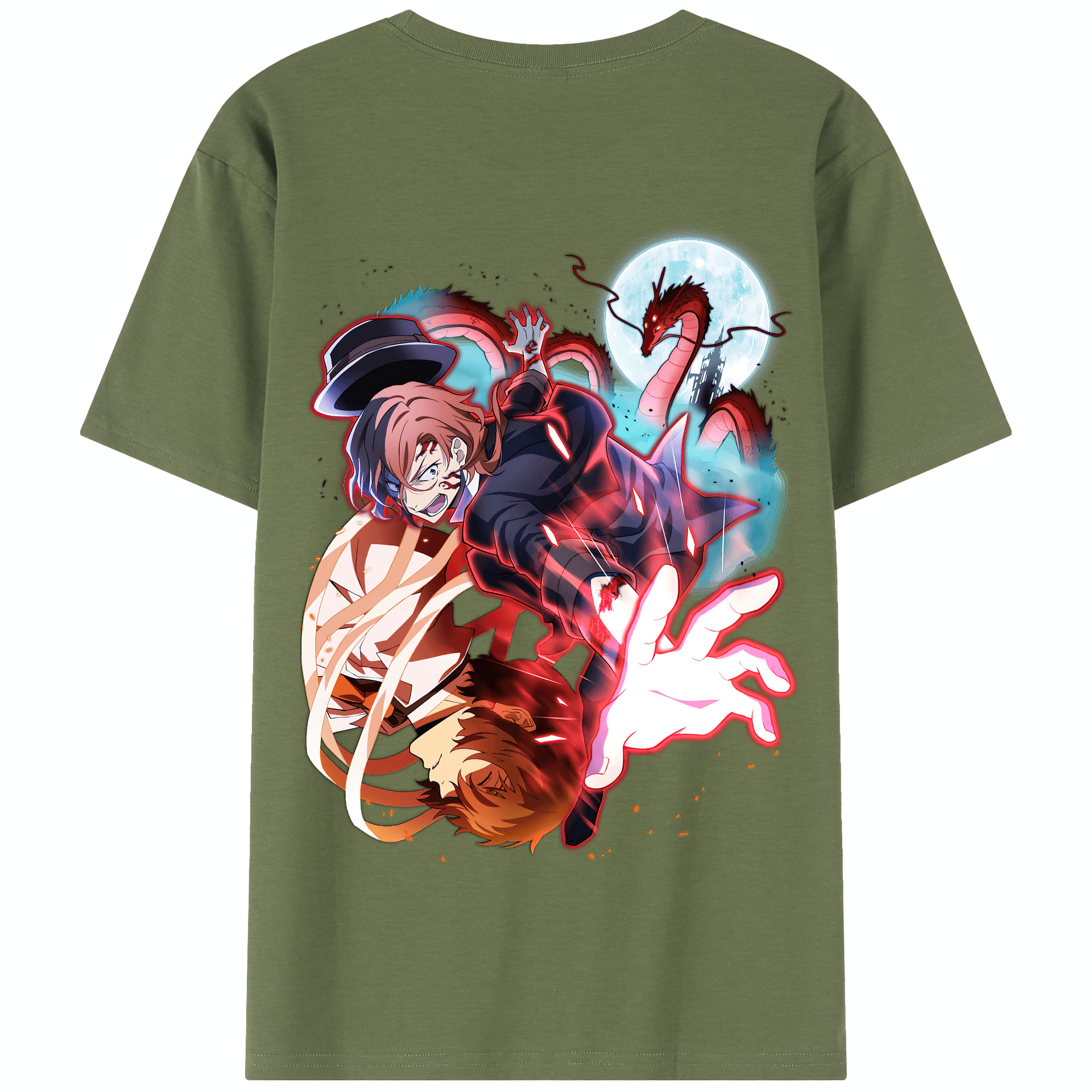 （画像用） 文豪ストレイドッグス Bungo Stray Dogs 綿100％半袖Tシャツ（背面プリント）